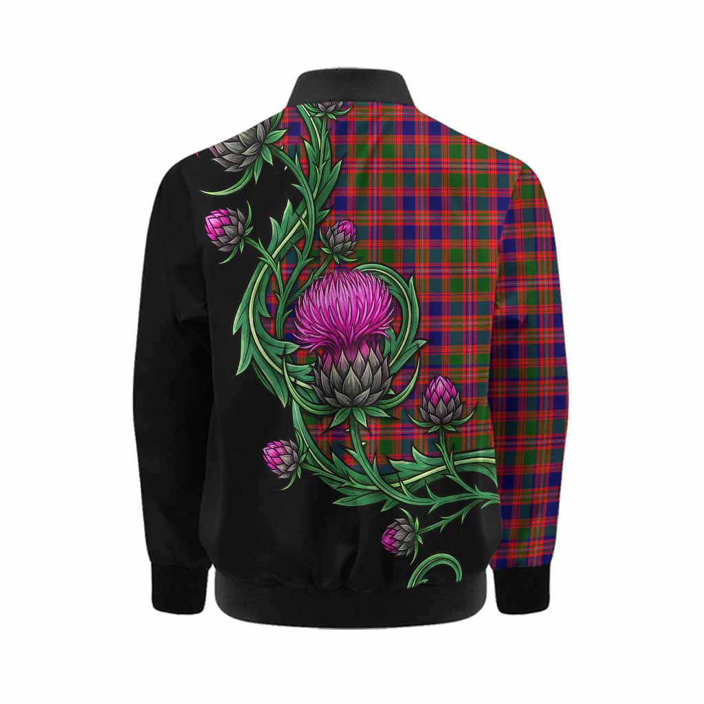 Wright Tartan Kid Bomber Jacket Resilient Scottish Thistle Kid - Tartan Vibes Clothing