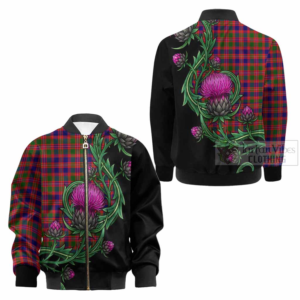 Wright Tartan Kid Bomber Jacket Resilient Scottish Thistle - Tartan Vibes Clothing