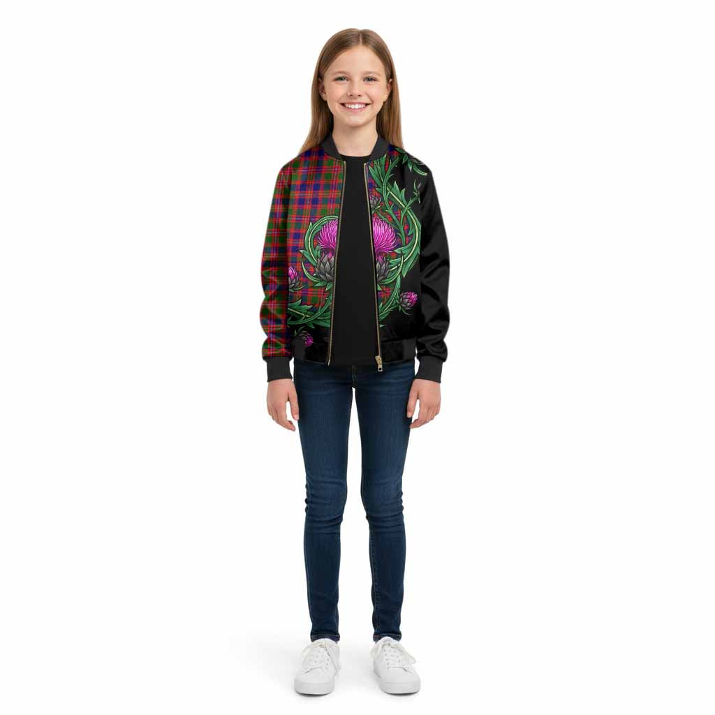 Wright Tartan Kid Bomber Jacket Resilient Scottish Thistle - Tartan Vibes Clothing