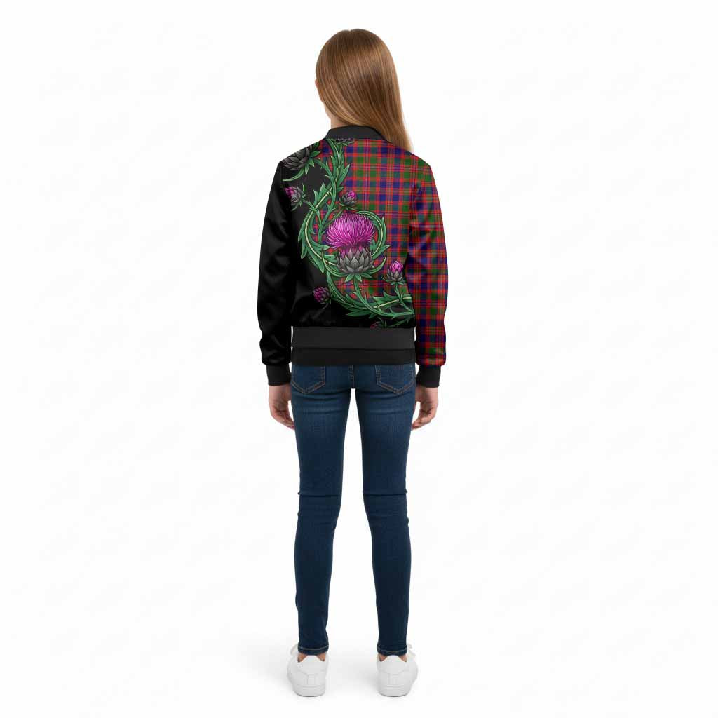Wright Tartan Kid Bomber Jacket Resilient Scottish Thistle - Tartan Vibes Clothing
