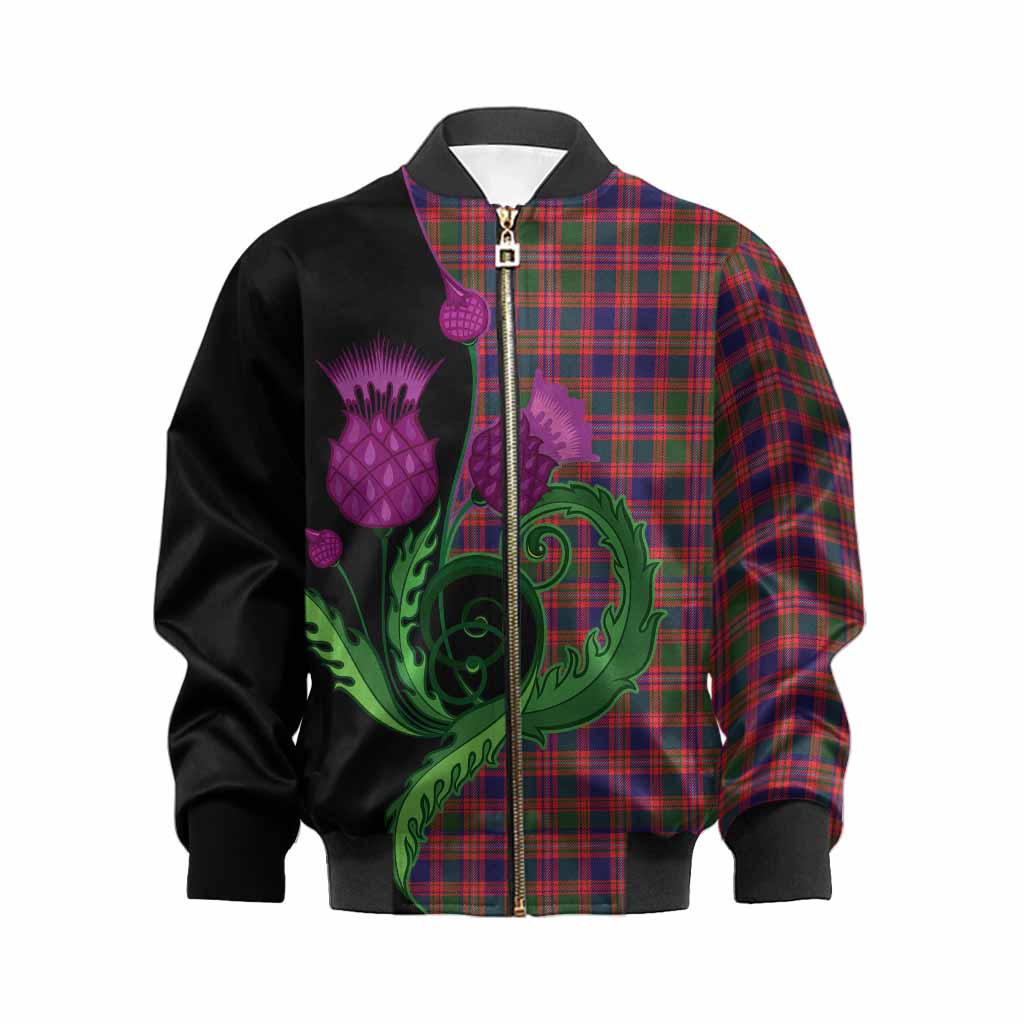 Wright Tartan Kid Bomber Jacket Traditional Scottish Thistle