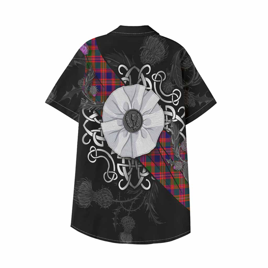 Wright Tartan Kid Hawaiian Shirt Jacobite White Rose - Tartan Vibes Clothing