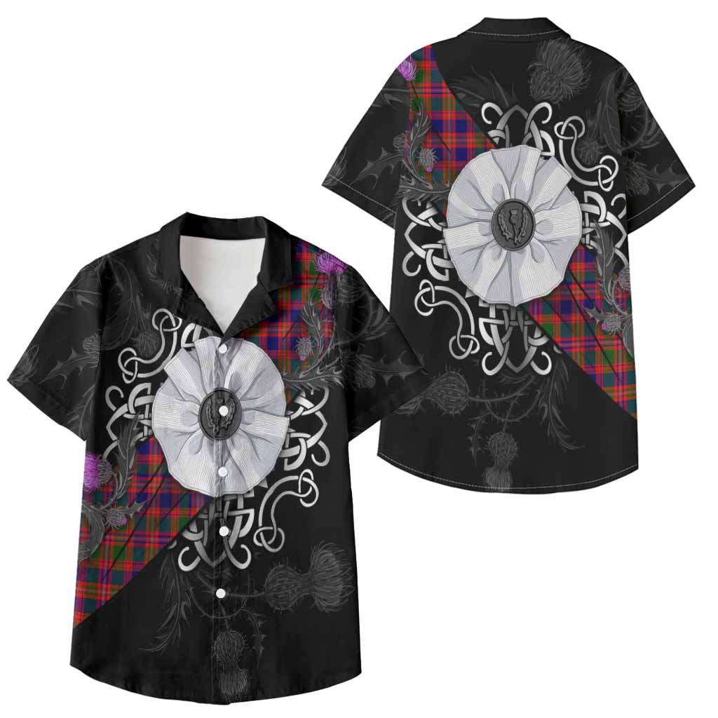 Wright Tartan Kid Hawaiian Shirt Jacobite White Rose - Tartan Vibes Clothing