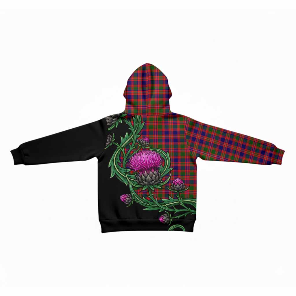Wright Tartan Kid Hoodie Resilient Scottish Thistle - Tartan Vibes Clothing