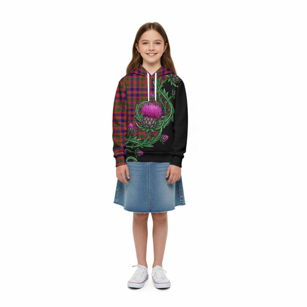 Wright Tartan Kid Hoodie Resilient Scottish Thistle - Tartan Vibes Clothing