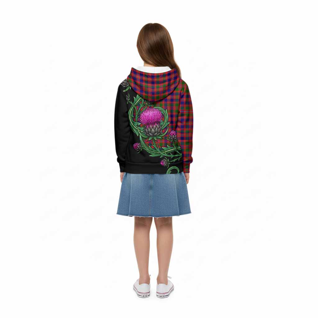 Wright Tartan Kid Hoodie Resilient Scottish Thistle - Tartan Vibes Clothing