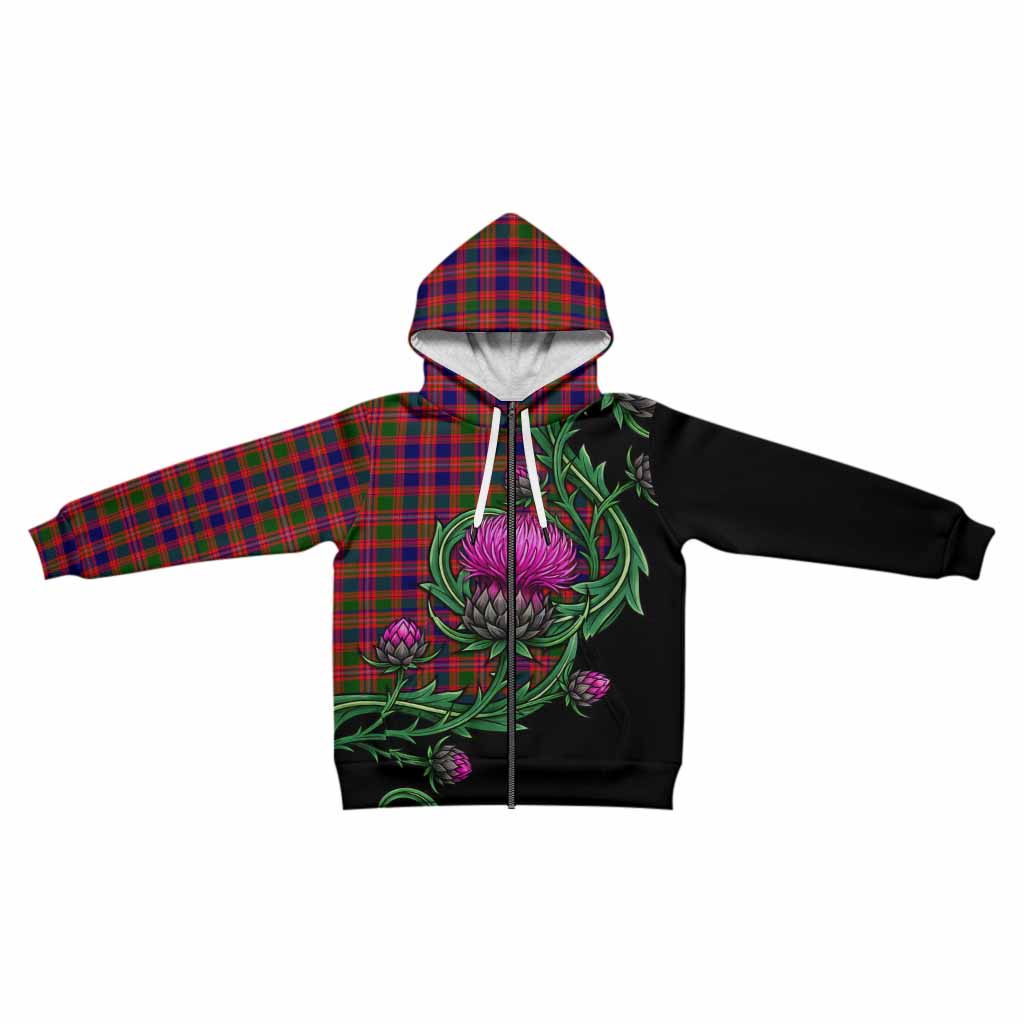 Wright Tartan Kid Hoodie Resilient Scottish Thistle - Tartan Vibes Clothing