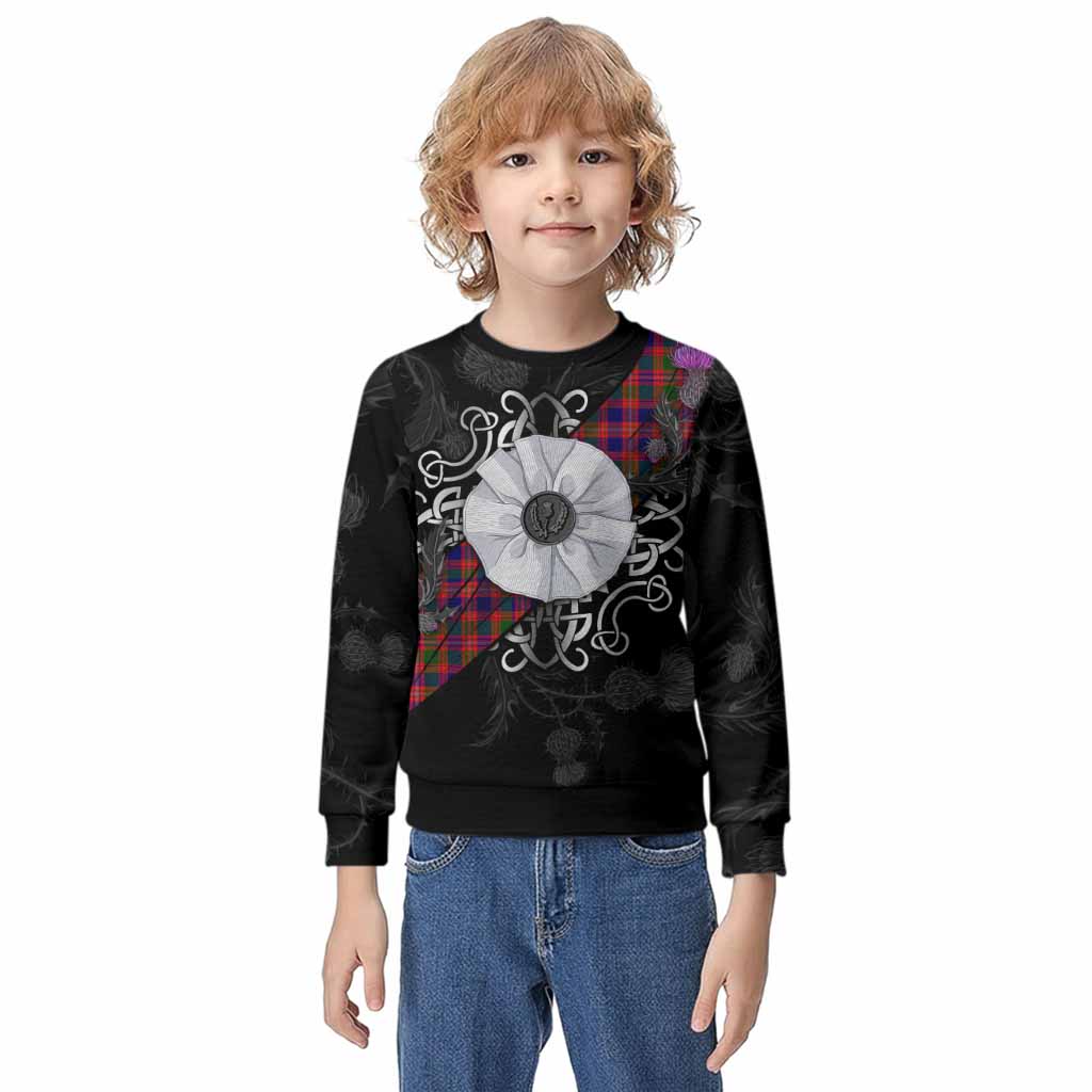 Wright Tartan Kid Knitted Sweatshirt Jacobite White Rose Kid - Tartan Vibes Clothing