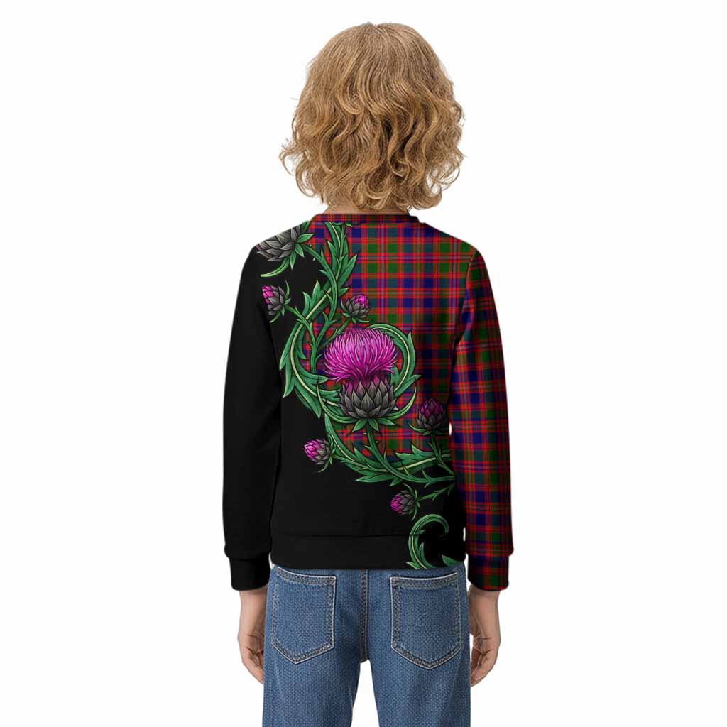 Wright Tartan Kid Knitted Sweatshirt Resilient Scottish Thistle - Tartan Vibes Clothing