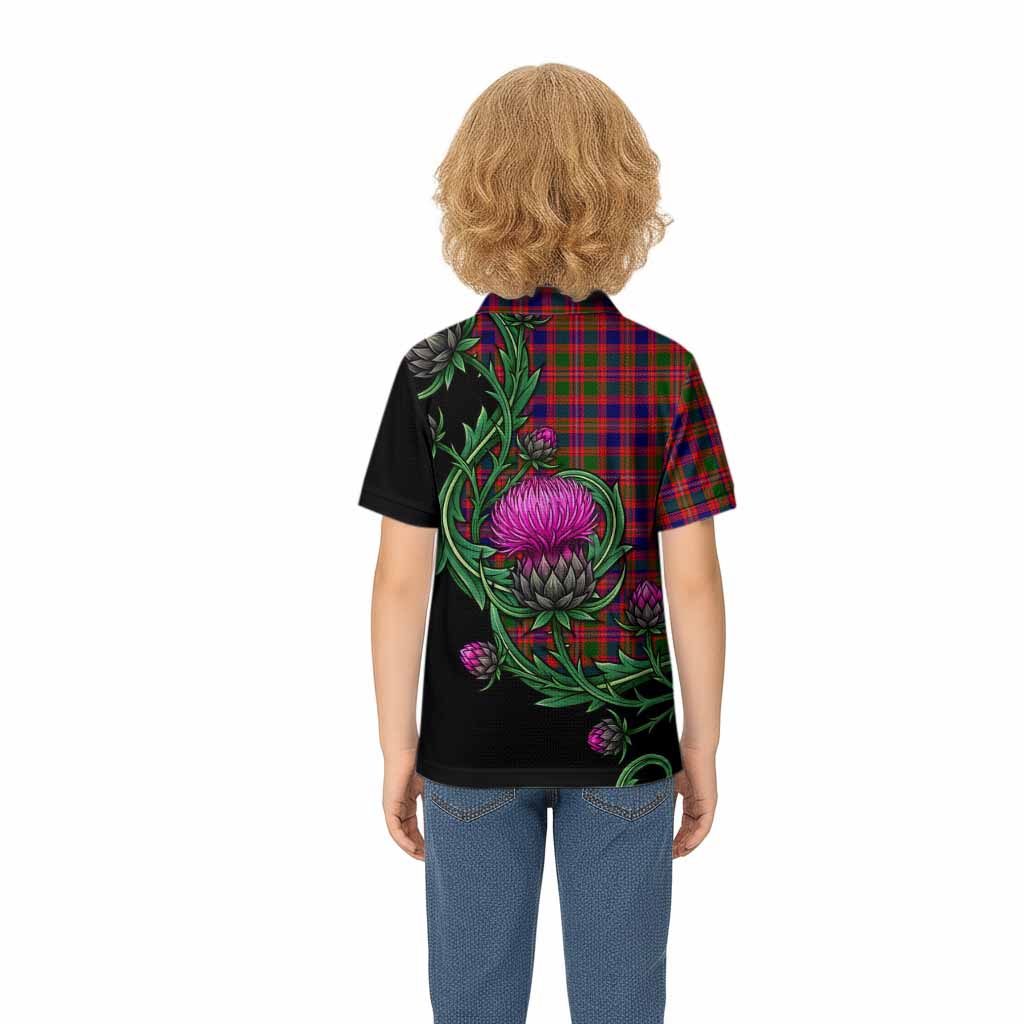 Wright Tartan Kid Polo Shirt Resilient Scottish Thistle - Tartan Vibes Clothing