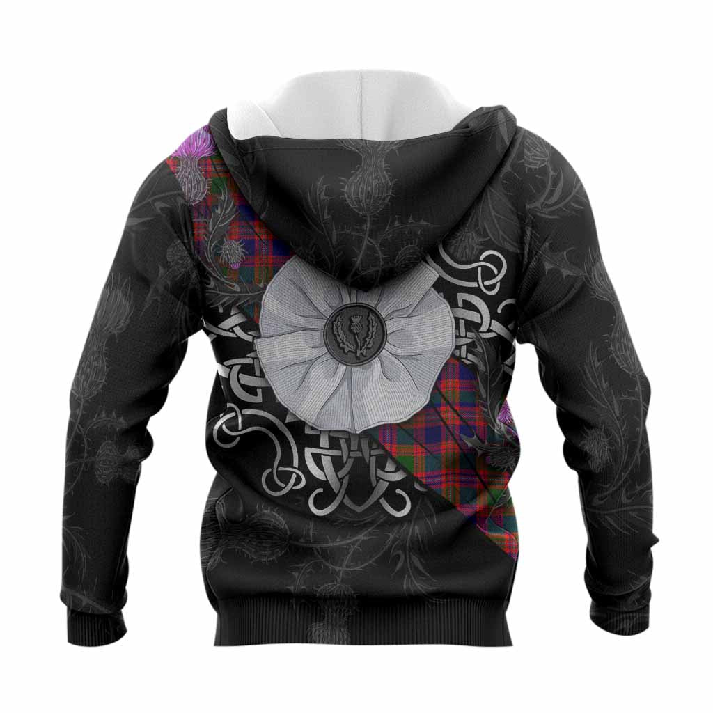 Wright Tartan Knitted Hoodie Jacobite White Rose - Tartan Vibes Clothing