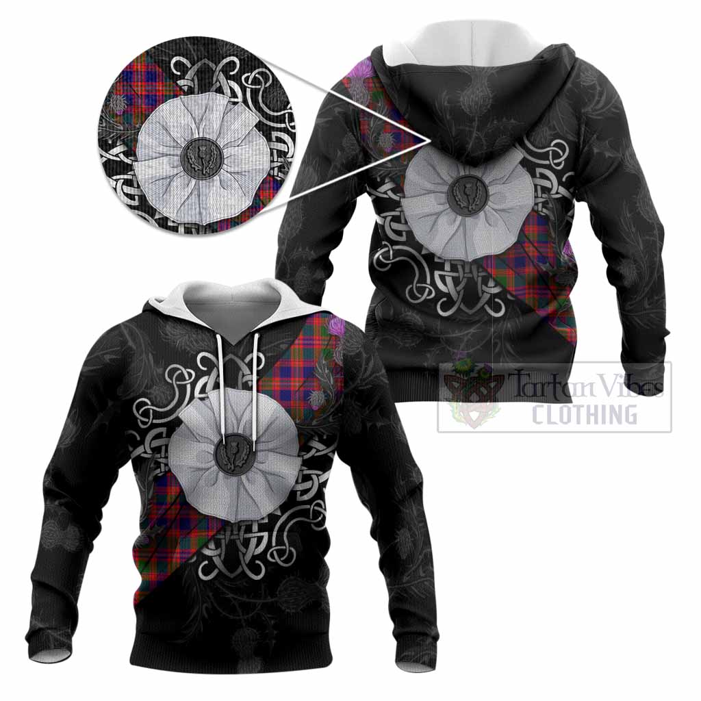 Wright Tartan Knitted Hoodie Jacobite White Rose - Tartan Vibes Clothing
