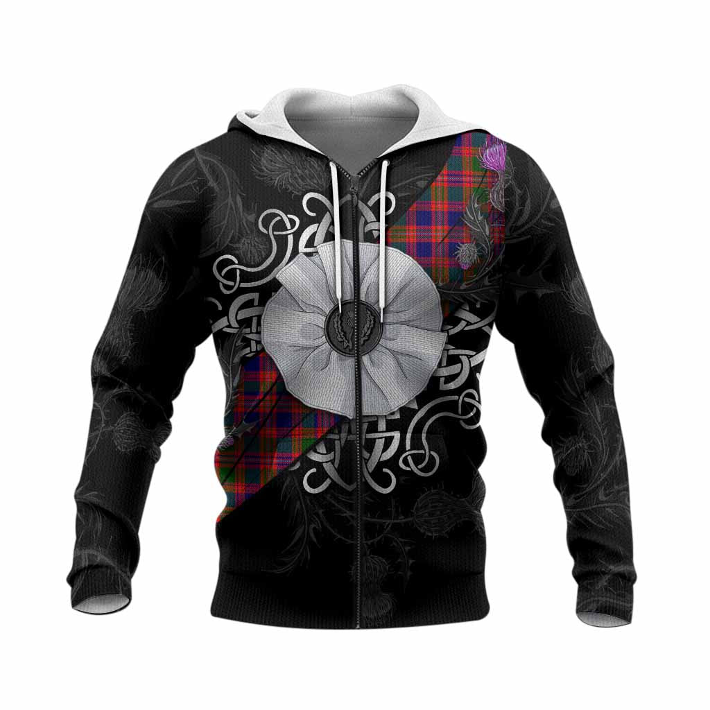 Wright Tartan Knitted Hoodie Jacobite White Rose Unisex Knitted Zip Hoodie - Tartan Vibes Clothing