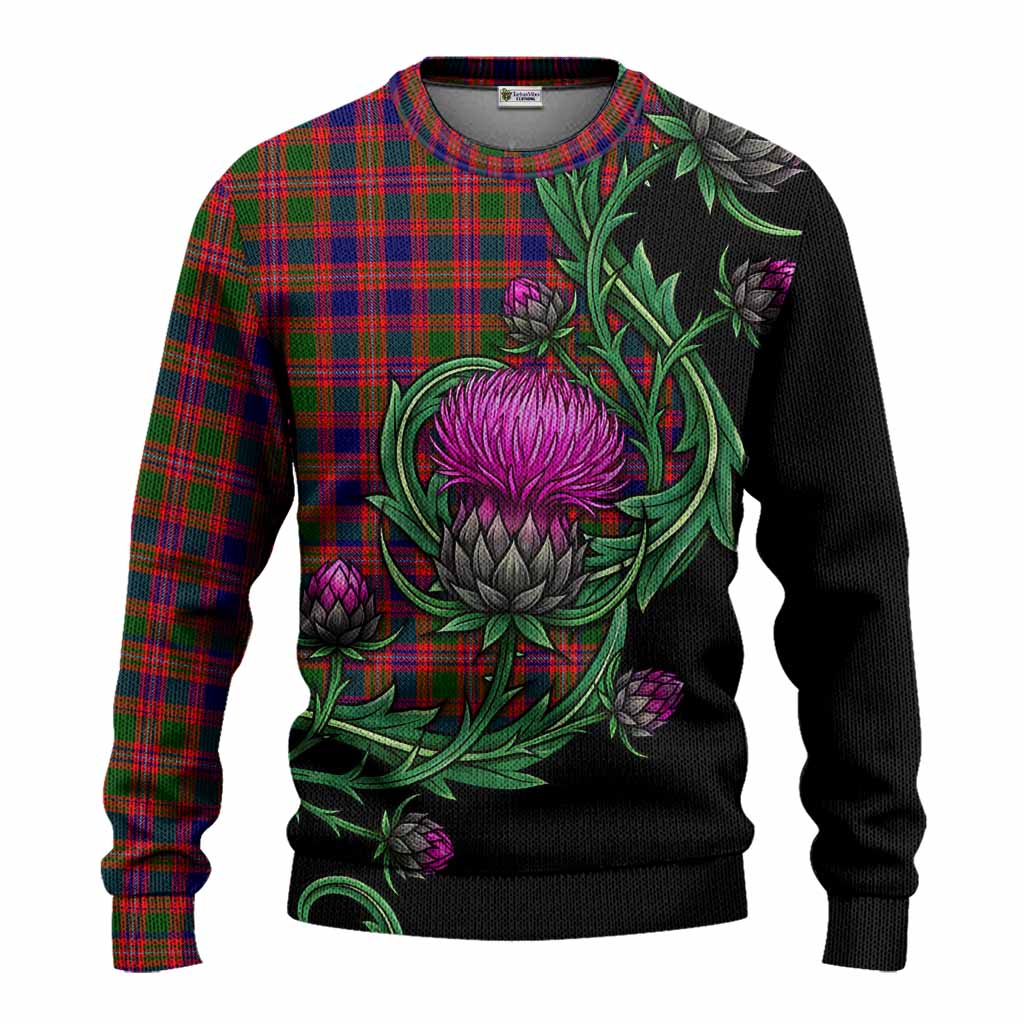 Wright Tartan Knitted Sweater Resilient Scottish Thistle Unisex - Tartan Vibes Clothing