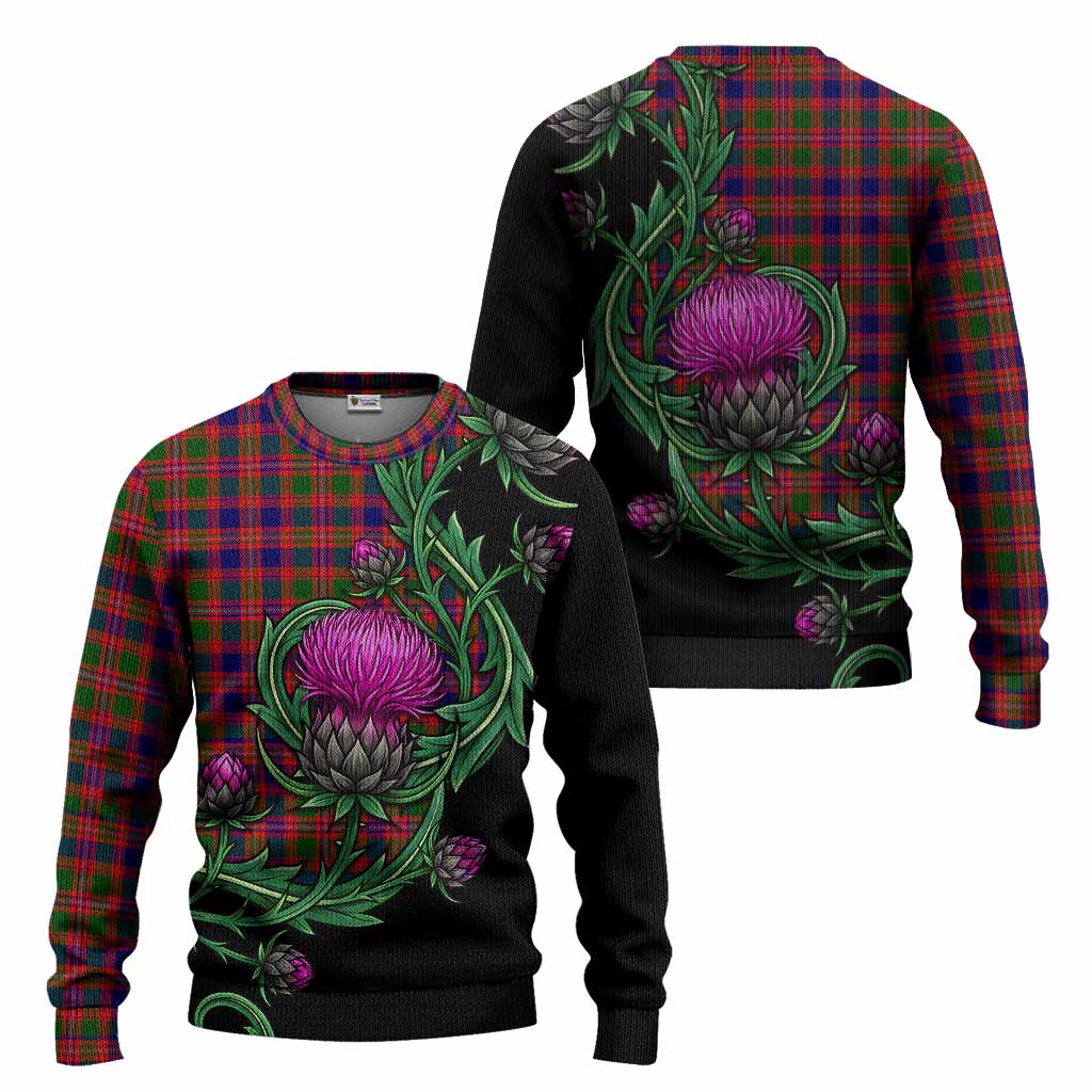 Wright Tartan Knitted Sweater Resilient Scottish Thistle - Tartan Vibes Clothing