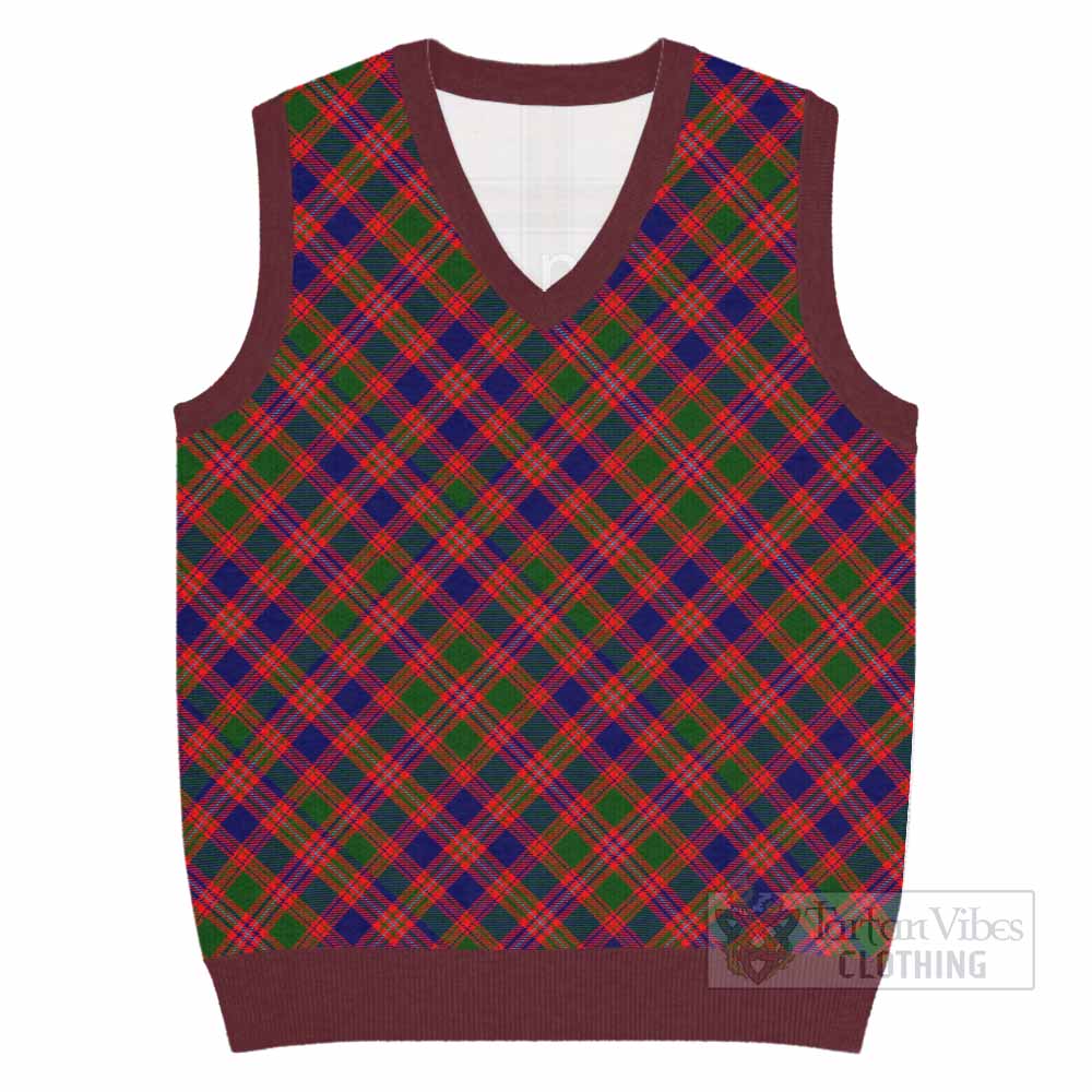 Wright Tartan  Knitted V-Neck Vest Cross Style