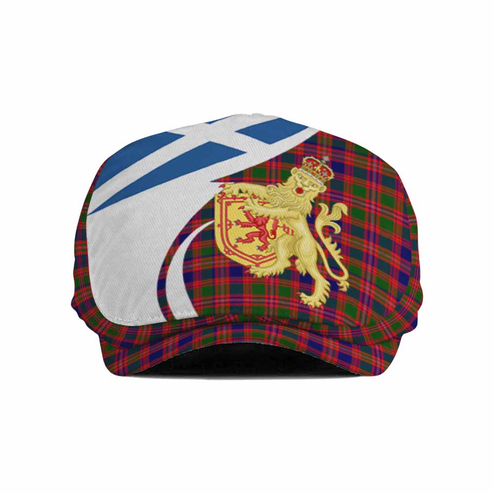 Wright Tartan Lion Rampant Flat Cap, Jeff Cap Classic Scottish Style Flat Cap - Tartan Vibes Clothing