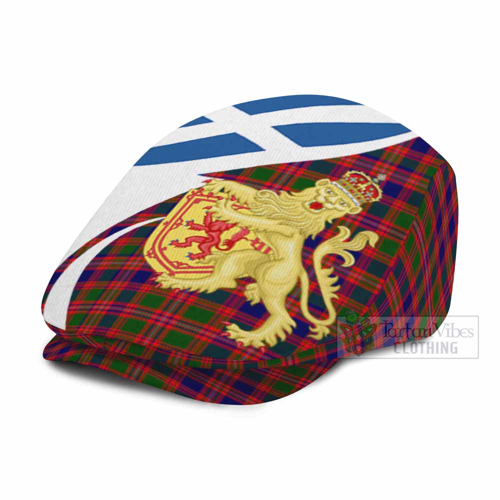 Wright Tartan Lion Rampant Flat Cap, Jeff Cap Classic Scottish Style - Tartan Vibes Clothing