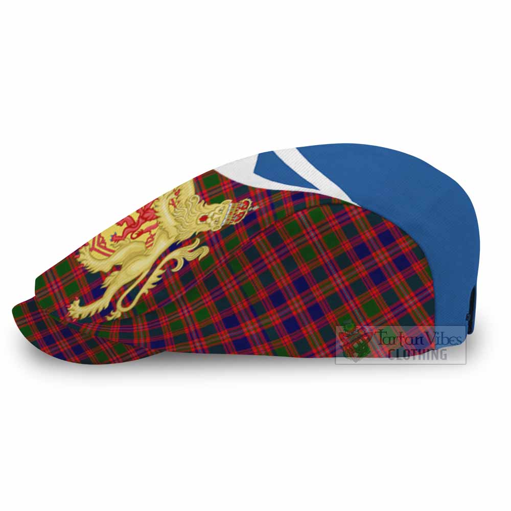 Wright Tartan Lion Rampant Flat Cap, Jeff Cap Classic Scottish Style - Tartan Vibes Clothing