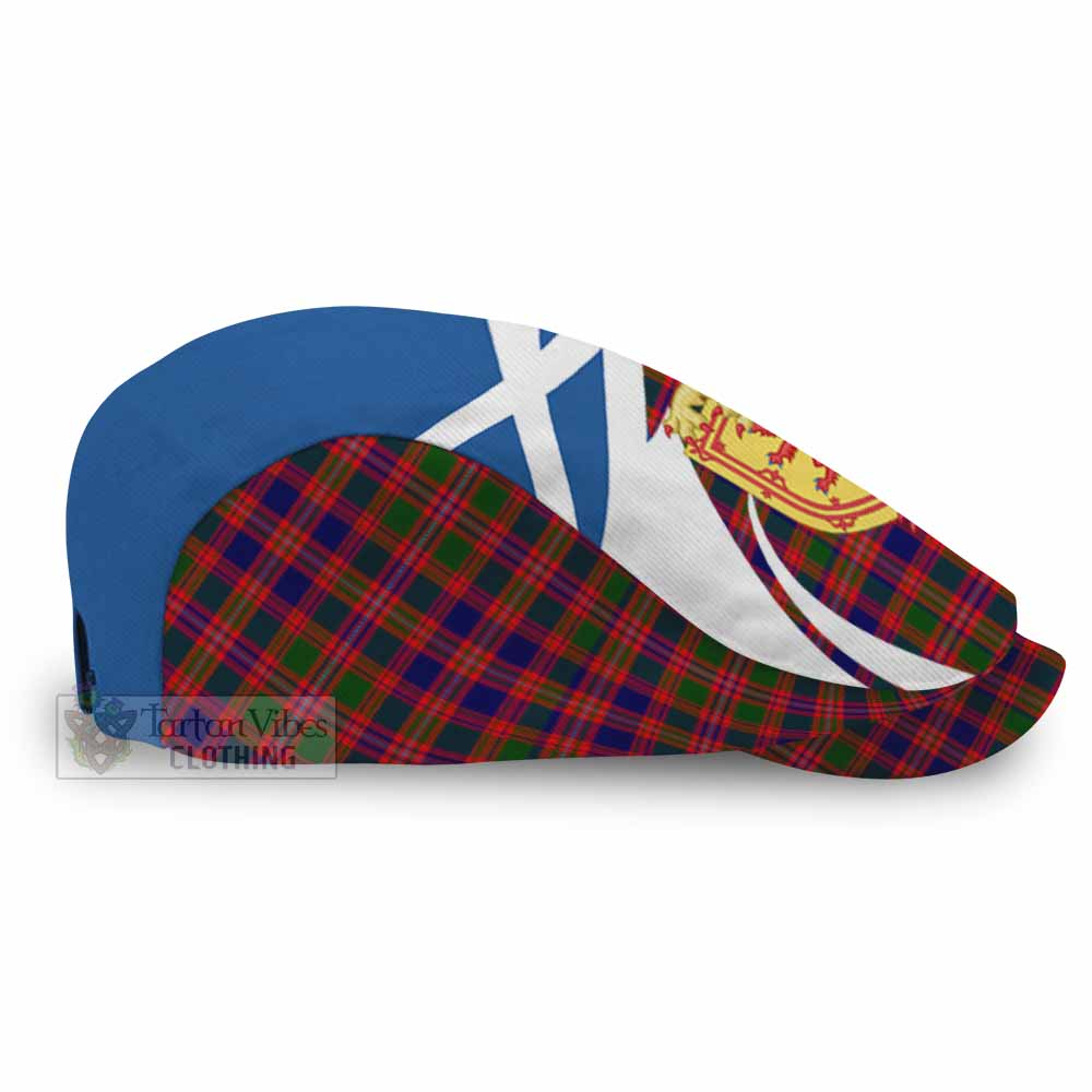 Wright Tartan Lion Rampant Flat Cap, Jeff Cap Classic Scottish Style - Tartan Vibes Clothing