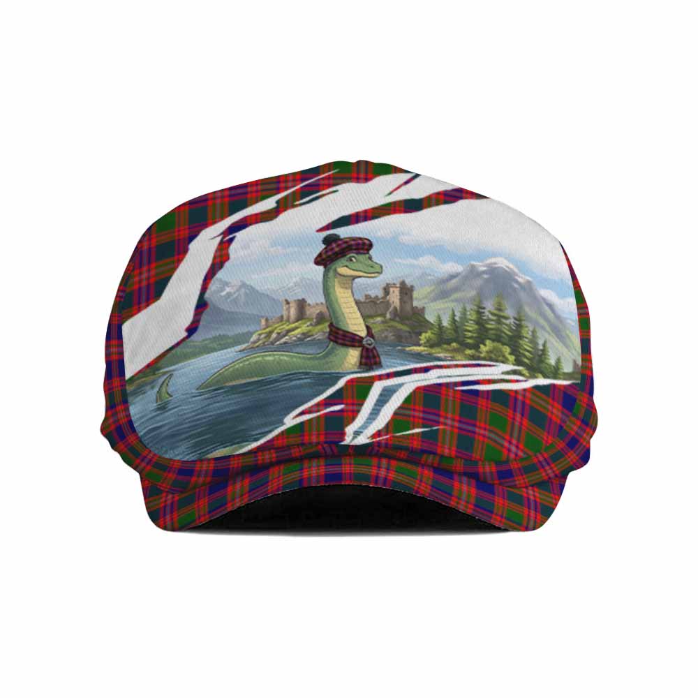 Wright Tartan Loch Ness Monster Scottish Heritage Art Flat Cap, Jeff Cap Flat Cap - Tartan Vibes Clothing