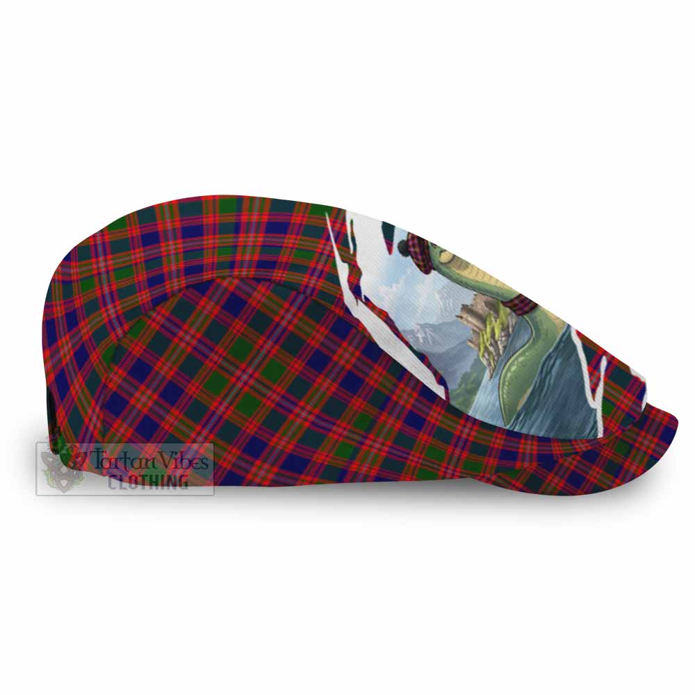 Wright Tartan Loch Ness Monster Scottish Heritage Art Flat Cap, Jeff Cap - Tartan Vibes Clothing