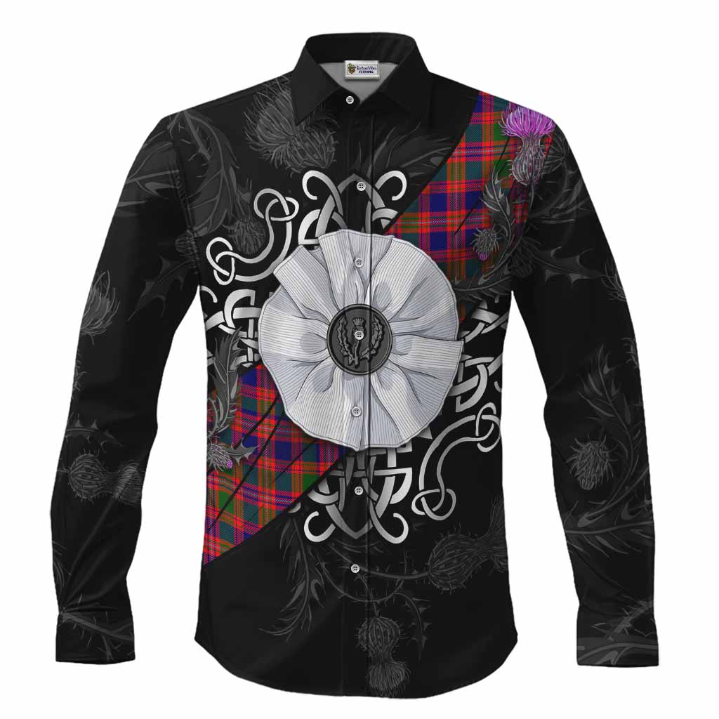 Wright Tartan Long Sleeve Button Shirts Jacobite White Rose Men's Shirt S - Tartan Vibes Clothing