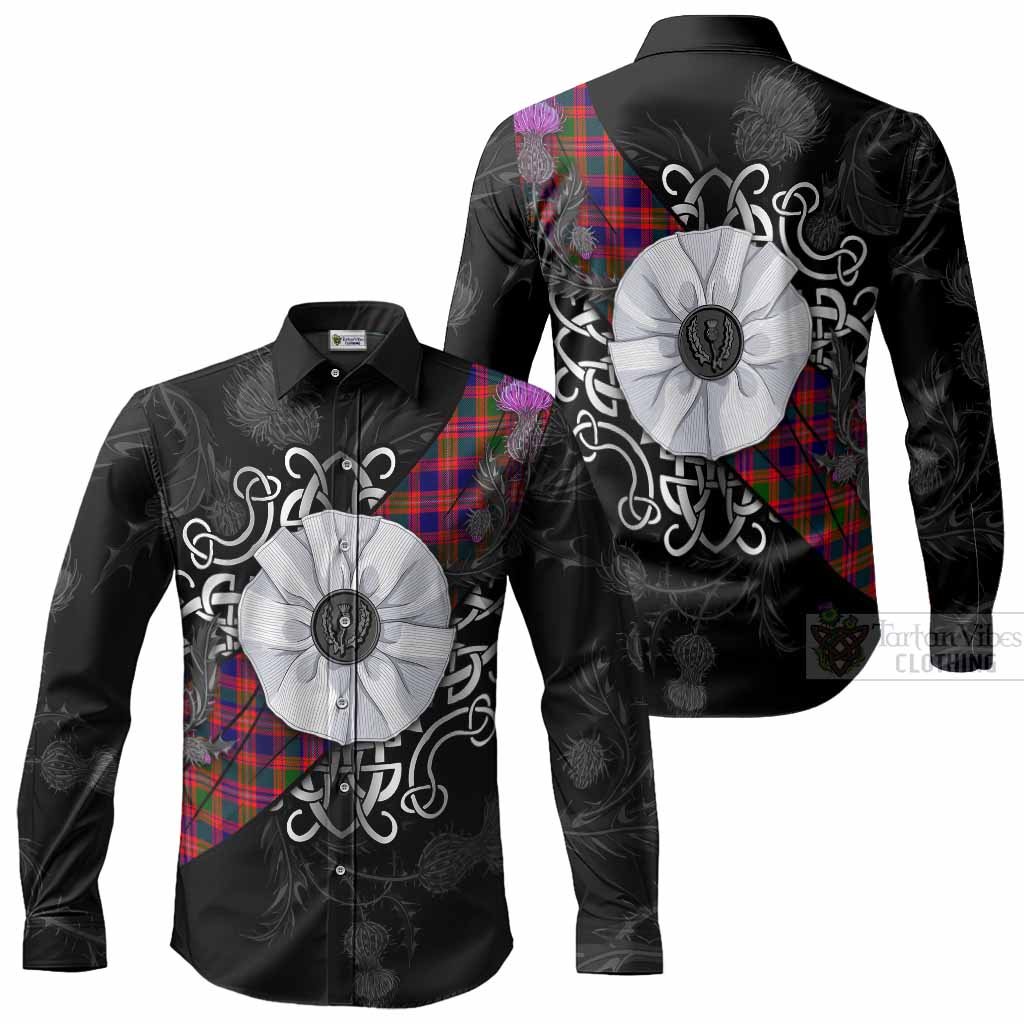 Wright Tartan Long Sleeve Button Shirts Jacobite White Rose Men's Shirt - Tartan Vibes Clothing