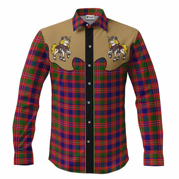 Wright Tartan Long Sleeve Button Shirts Rodeo Unicorn Retro Style