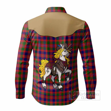 Wright Tartan Long Sleeve Button Shirts Rodeo Unicorn Retro Style