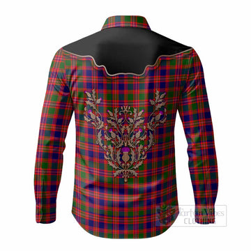 Wright Tartan Long Sleeve Button Shirts Thistle Ornament Western Yoke