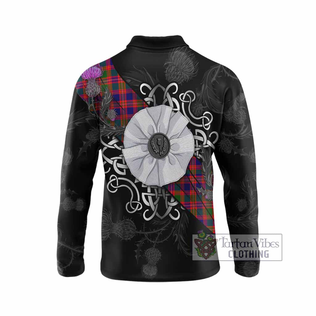 Wright Tartan Long Sleeve Polo Shirt Jacobite White Rose - Tartan Vibes Clothing