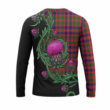 Wright Tartan Long Sleeve T-Shirt Resilient Scottish Thistle - Tartan Vibes Clothing