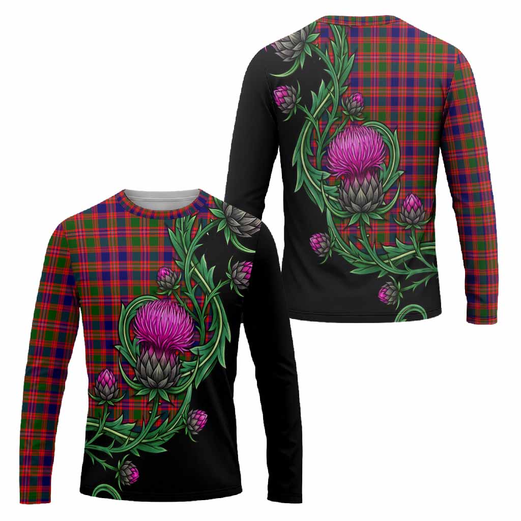 Wright Tartan Long Sleeve T-Shirt Resilient Scottish Thistle - Tartan Vibes Clothing