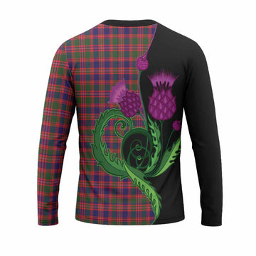 Wright Tartan Long Sleeve T-Shirt Traditional Scottish Thistle