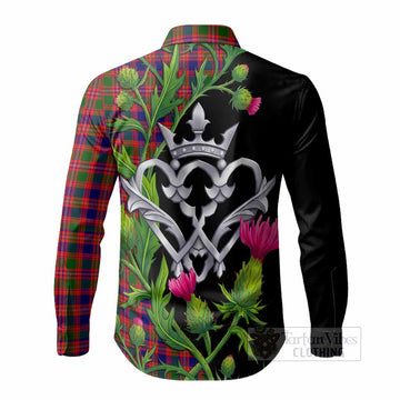 Wright Tartan Luckenbooth Long Sleeve Button Shirts Silver Heart Crown Thistle Floral - Tartan Vibes Clothing
