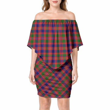 Wright Tartan Off Shoulder Draped Bodycon Mini Dress 4XL - Tartan Vibes Clothing