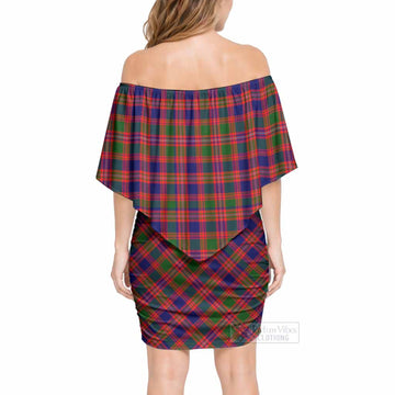 Wright Tartan Off Shoulder Draped Bodycon Mini Dress - Tartan Vibes Clothing