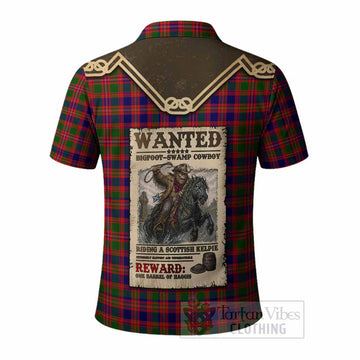 Wright Tartan Polo Shirt Bigfoot Riding The Kelpie Monster