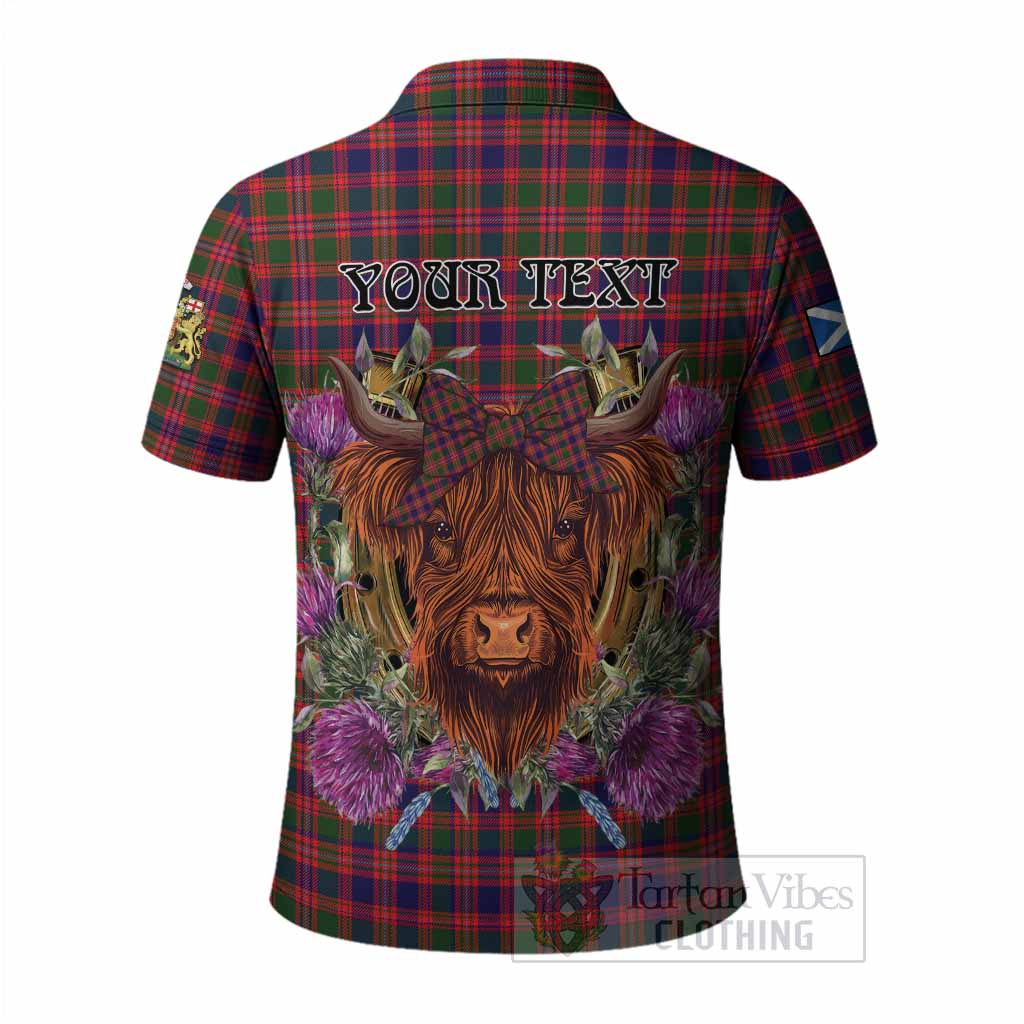 Wright Tartan Polo Shirt Scottish Thistle Heilan Coo - Tartan Vibes Clothing