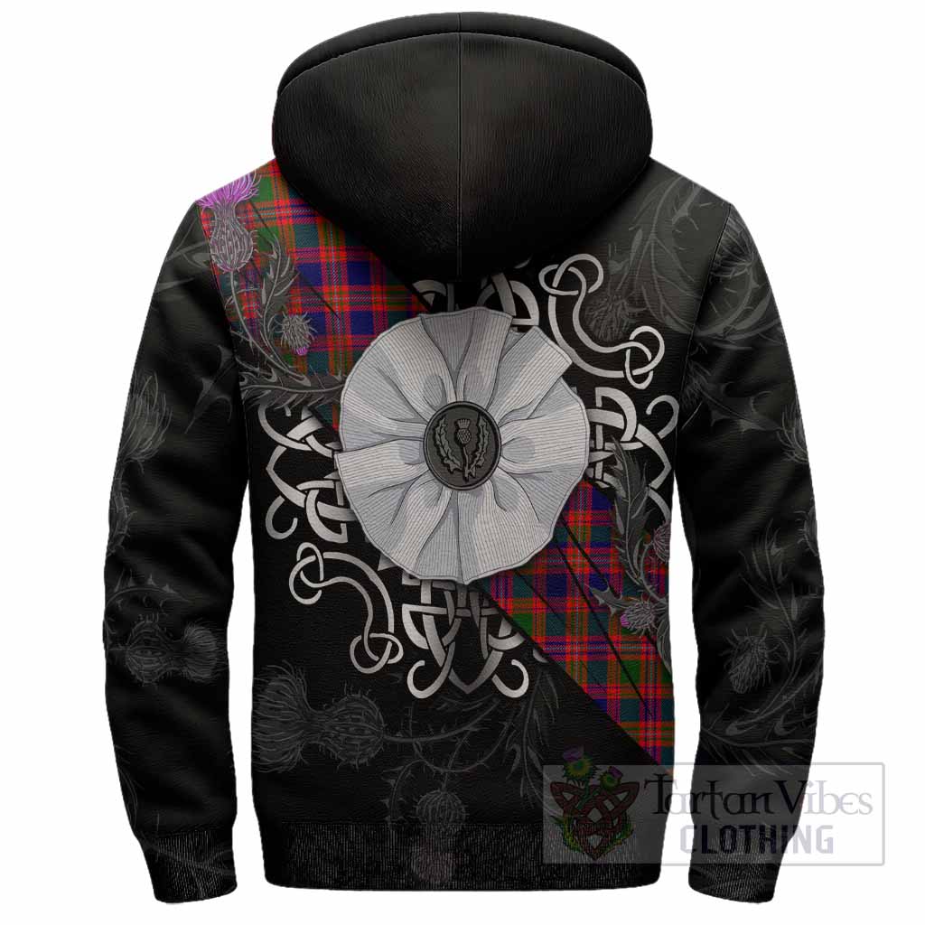 Wright Tartan Sherpa Hoodie Jacobite White Rose - Tartan Vibes Clothing