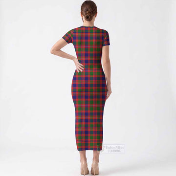 Wright Tartan Short Sleeve Bodycon Midi Dress - Tartan Vibes Clothing