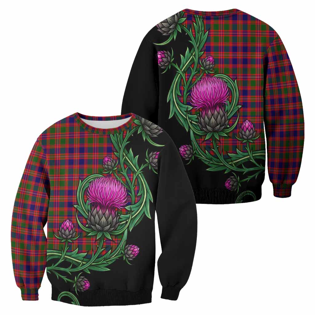 Wright Tartan Sweatshirt Resilient Scottish Thistle - Tartan Vibes Clothing