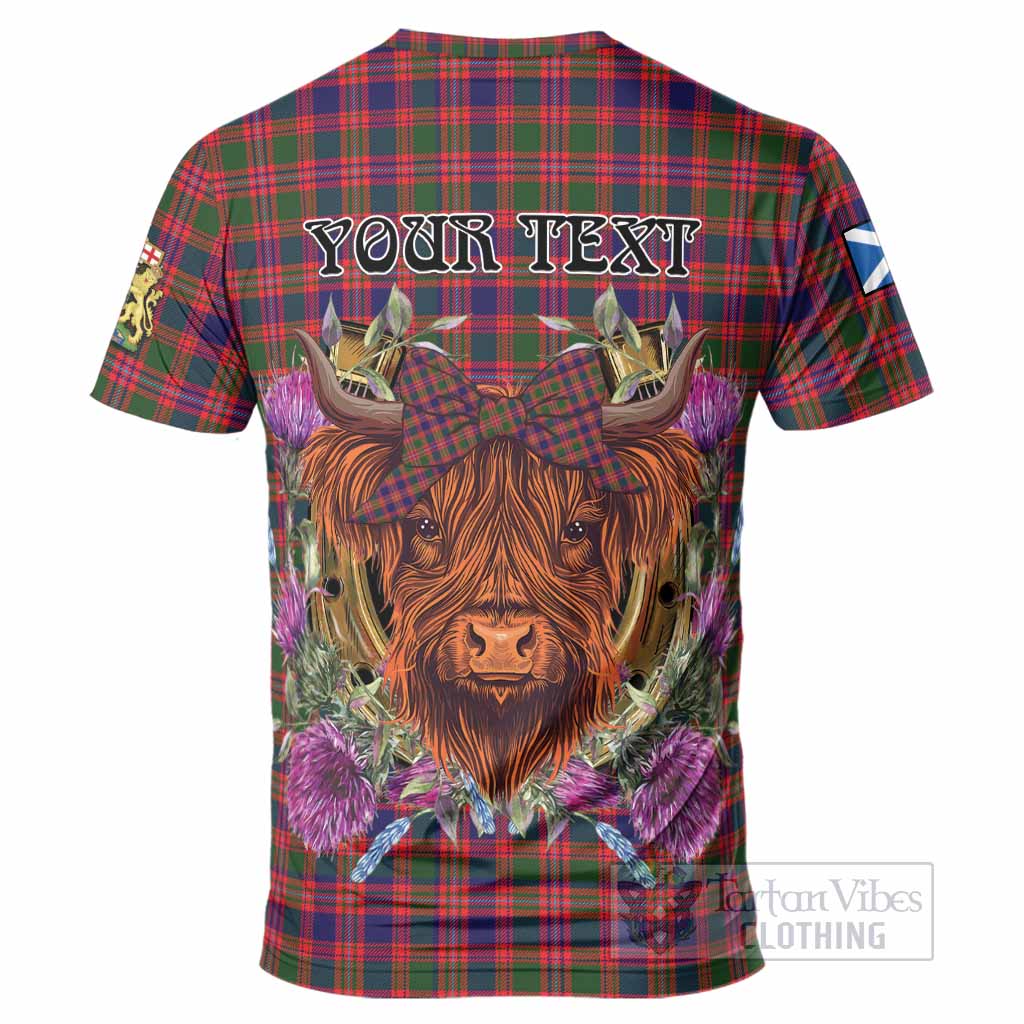 Wright Tartan T-Shirt Scottish Thistle Heilan Coo - Tartan Vibes Clothing