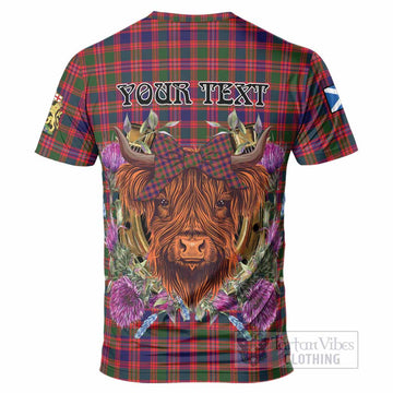 Wright Tartan T-Shirt Scottish Thistle Heilan Coo
