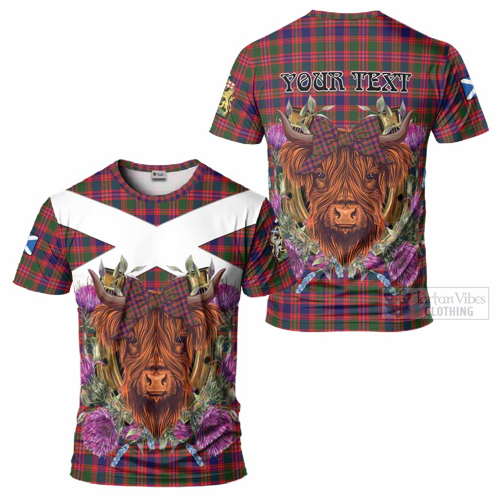 Wright Tartan T-Shirt Scottish Thistle Heilan Coo - Tartan Vibes Clothing