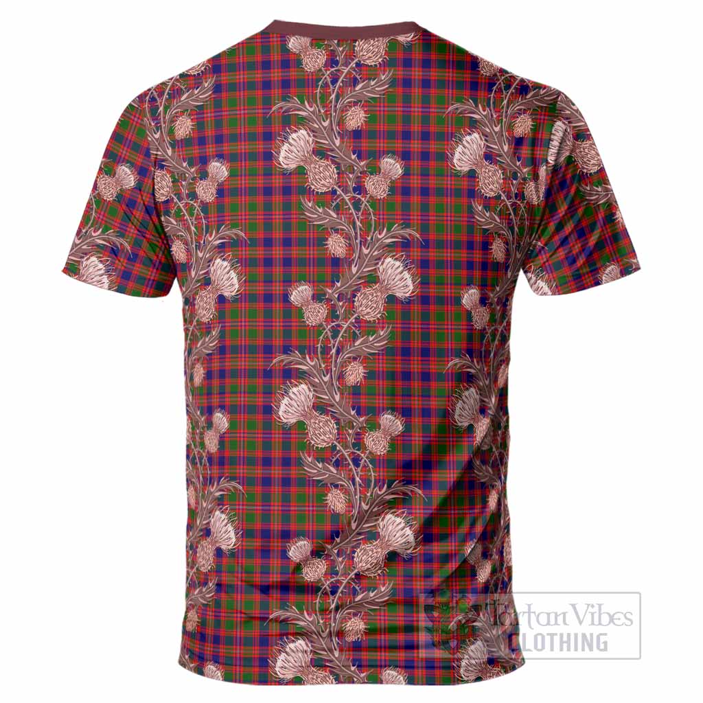 Wright Tartan T-Shirt Seamless Scottish Thistle Flowers - Tartan Vibes Clothing