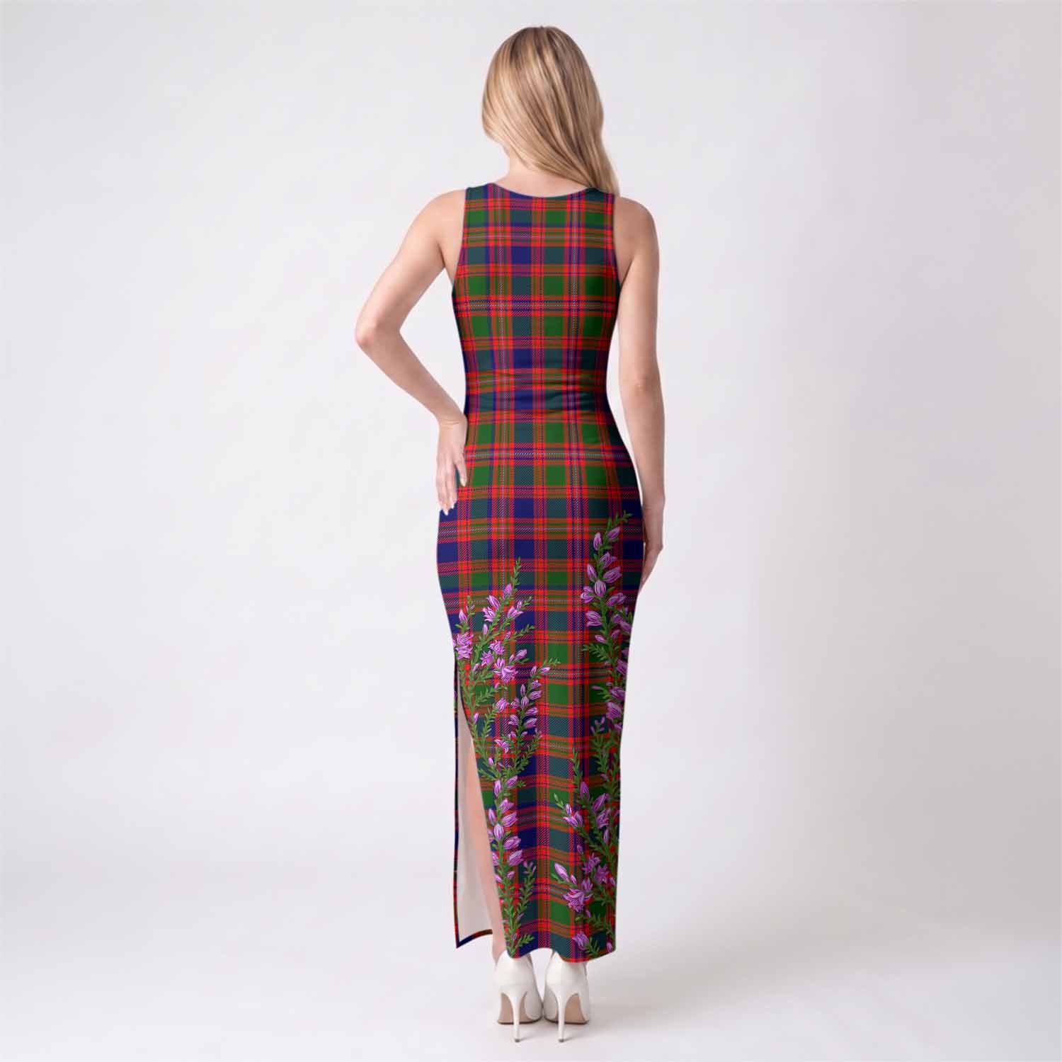 Wright Tartan Tank Maxi Dress Enchanting Scottish Heather - Tartan Vibes Clothing