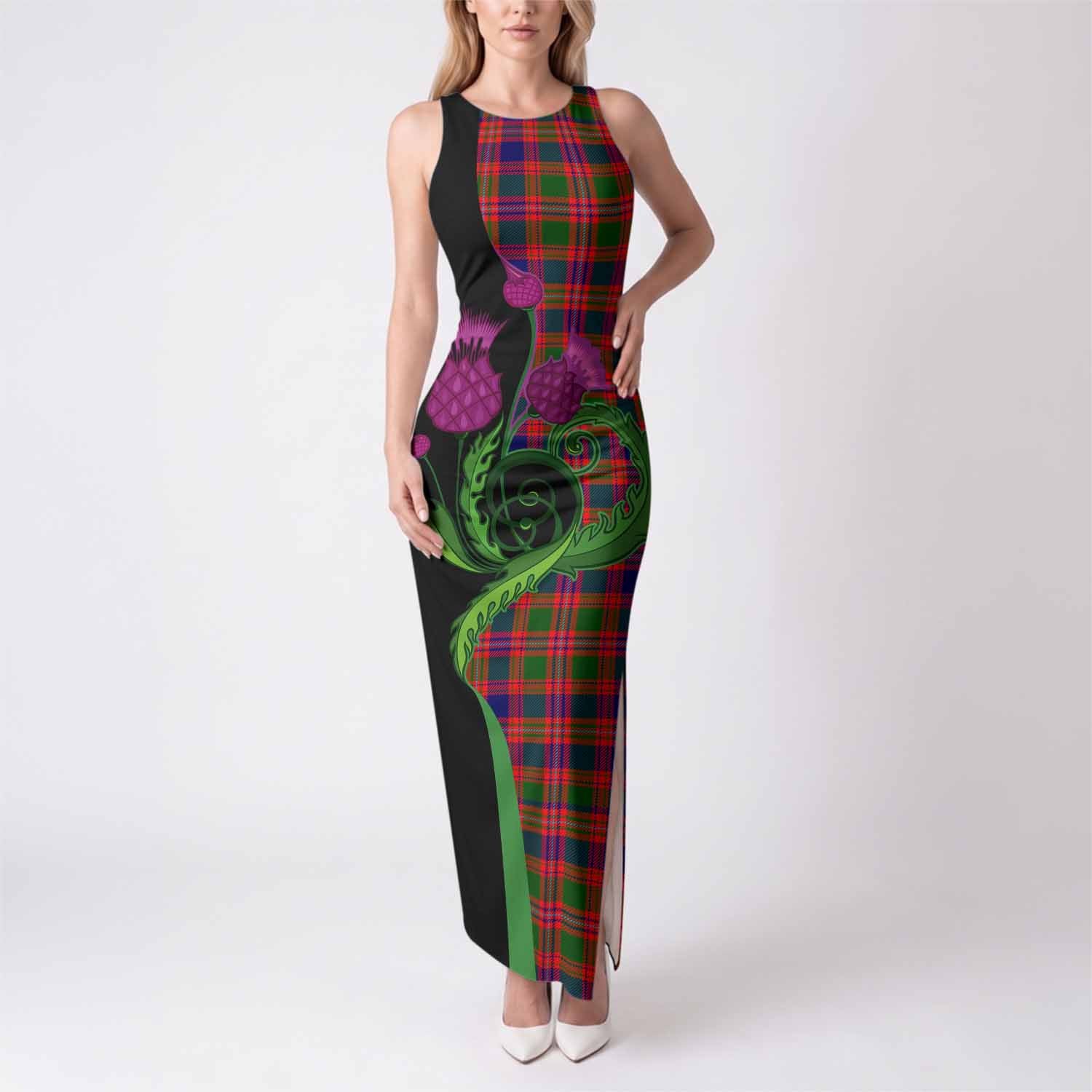 Wright Tartan Tank Maxi Dress Traditional Scottish Thistle