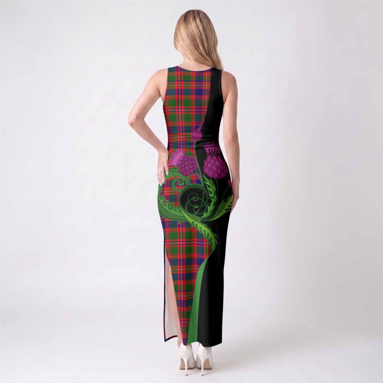 Wright Tartan Tank Maxi Dress Traditional Scottish Thistle